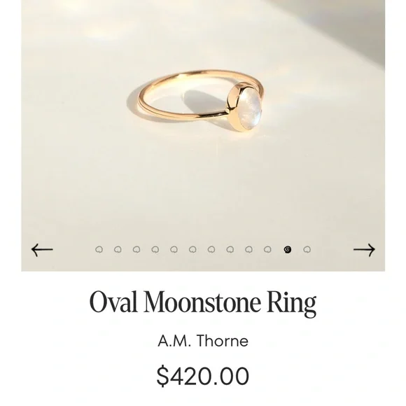 Catbird Oval Moonstone 14K Gold - Picture 3 of 7